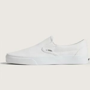 Vans Women’s White Slip-On Shoes Size 8